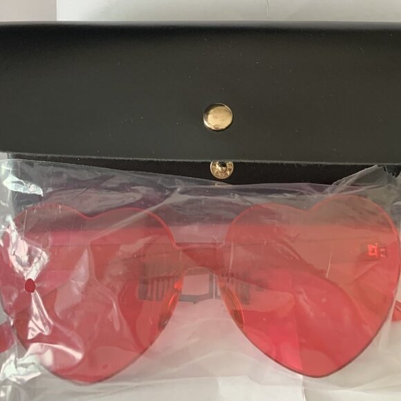 Heart Shape Sunglasses Translucent Shades In Hot Pink - Picture 6 of 6